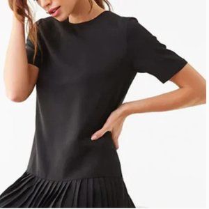 NWT Forever 21 Black Pleated Shift Dress XS